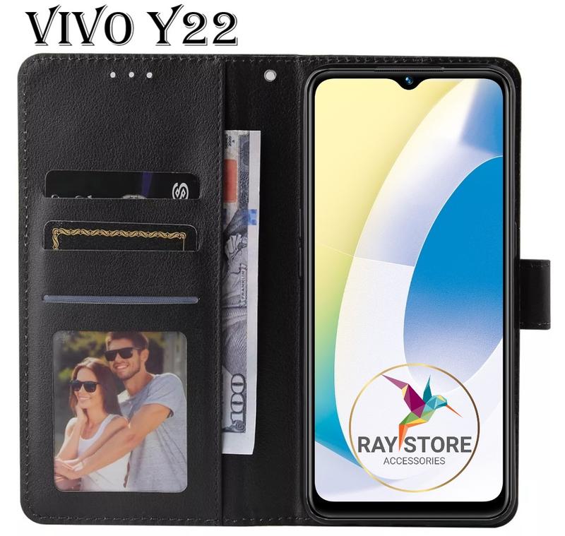 VIVO Y22 FLIP LEATHER CASE PREMIUM-FLIP WALLET CASE KULIT UNTUK VIVO Y22- CASING DOMPET-FLIP COVER LEATHER-SARUNG BUKU HP 8