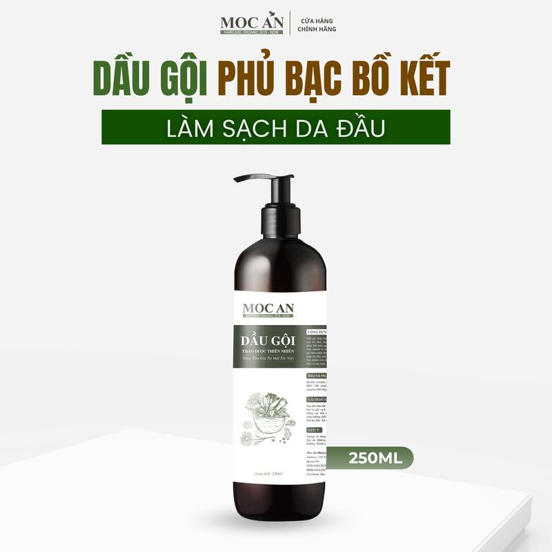 Combo Dầu Gội Phủ Bạc Thảo Dược Bồ Kết, Dầu Xả Chanh Gừng 250ml  Mộc Ân Haircare dành cho tóc hư tổn, dưỡng ẩm bóng mượt Dưỡng Tóc