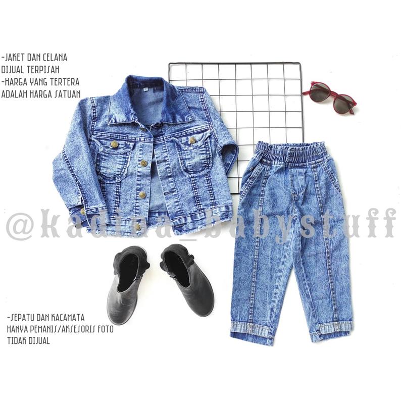 Product Introduction of SETELAN JEANS ANAK PEREMPUAN/ JAKET JEANS ANAK SNOW WASH BLUE/ CELANA BAGGYPANTS JEANS ANAK 10