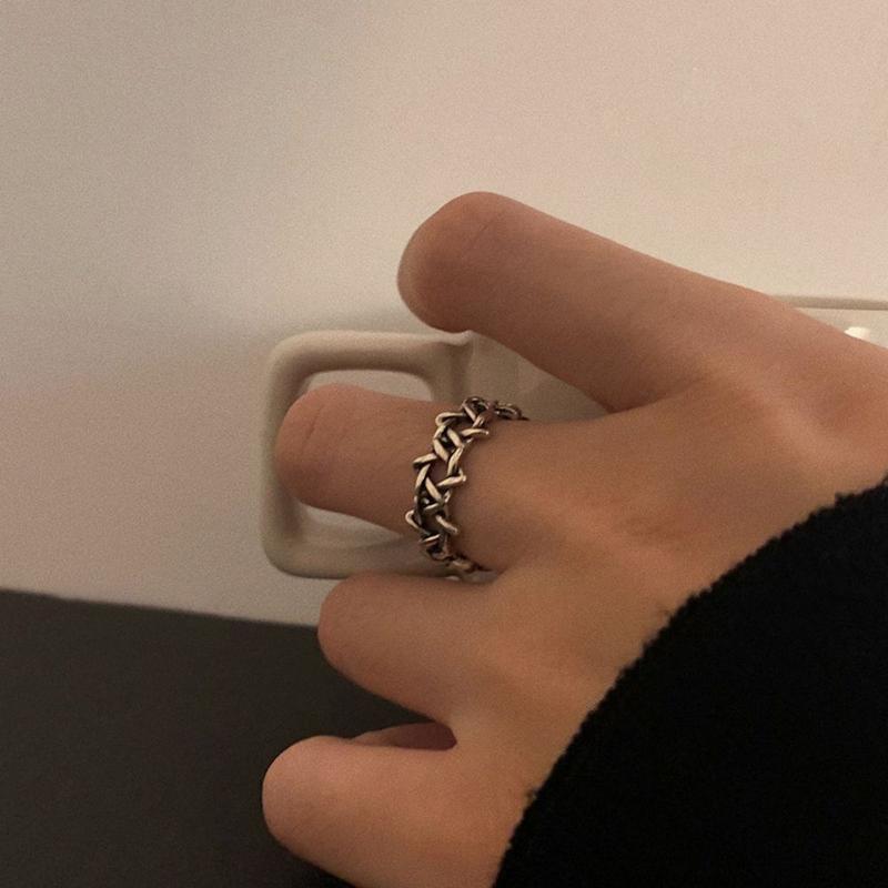 Product Introduction of Simple Personality Cool Twist Hip-hop Letter Punk Style Width Korean Style Ring Opening Adjustable Ring Female Finger Ring Couple Ring 15