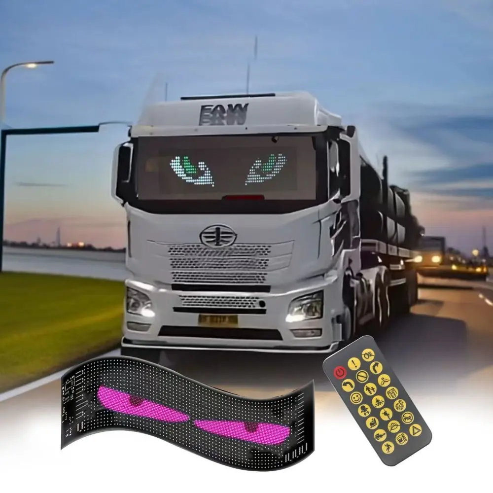 Multi-function Remote Cars Devil Eyes Light Truck Windshield DIY Text Pattern Flexible LED Display Screen Dynamic Display Screen