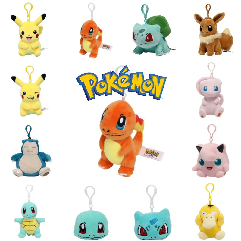 Soft Pokmon Pikachu Charmander Plush Toy Xmas Bag Pendant Keychain