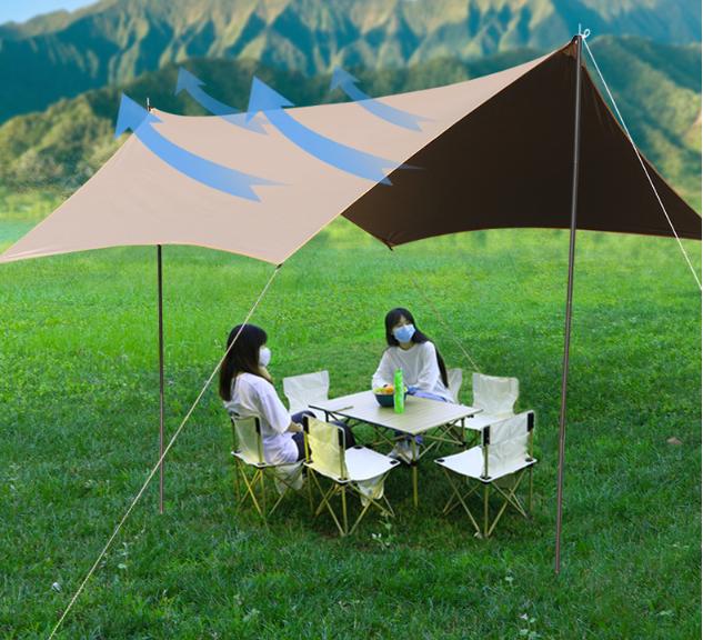 Tấm tăng lều tank bạt cắm trại du lịch dã ngoại che nắng chống mưa, bạt lót dày rộng, màu săc mát mẻ