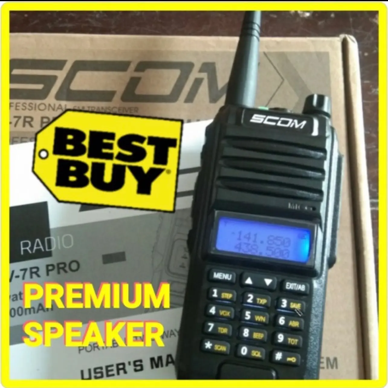 Ht scom uv7r pro premium speaker dual band uhf vhf garansi resmi ijin kominfo
