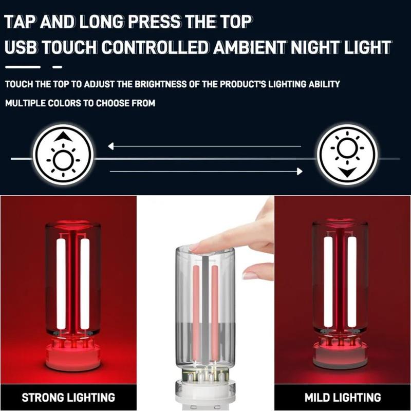 USB Car Atmosphere Light, Touch Dimmable LED Filament Lamp Bulb, Portable Plug and Play Night Light, Decorative Light for Car, Home, Office 6