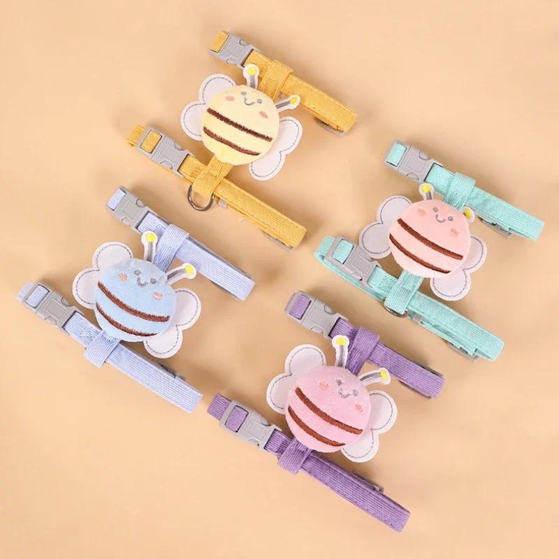 Product Introduction of Cat Harness Leash Collar Set Adjustable Cartoon Bee Double Layer Dog Harness for Small Medium Pet Collar Leash Outdoor Walking 6