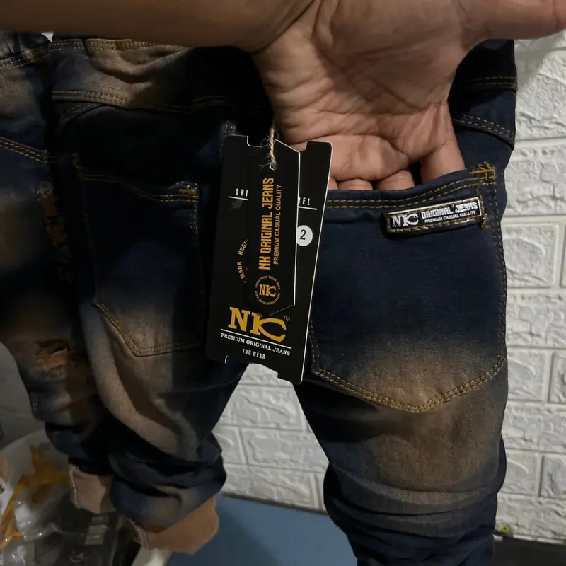 Celana Jeans Anak Panjang Sobek Lutut Coklat 1-12th Bunda Biru 6