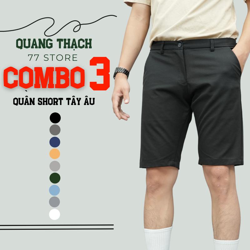 COMBO 3 Quần short [TRƠN]  Tây âu  màu Tùy Chọn ,chất vải cotton co dãn 2 chiều kiểu dáng trẻ trung nam tính  Menswear