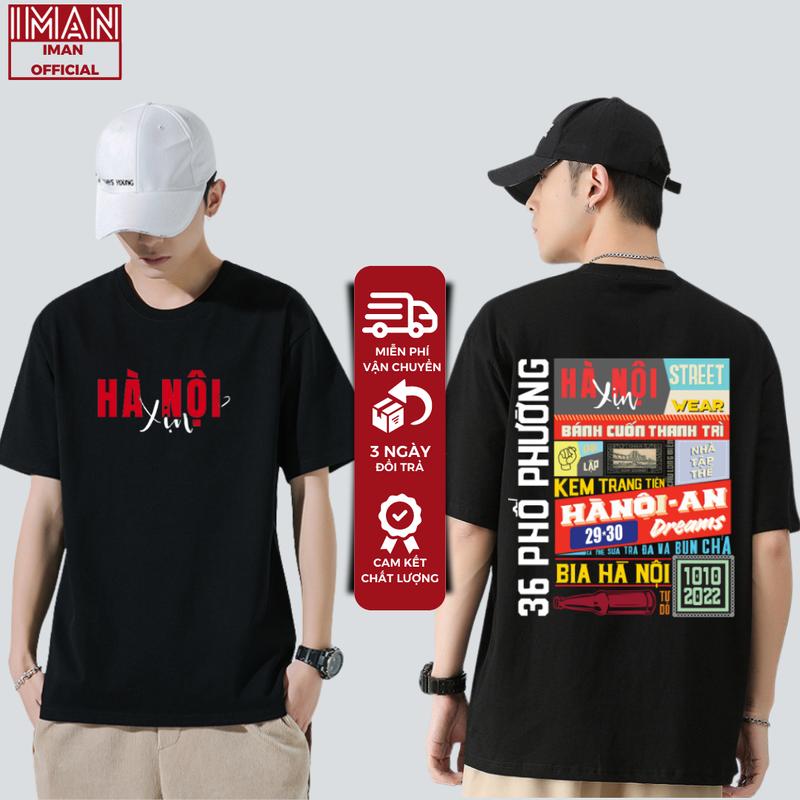 Áo thun nam nữ in hình HÀ NỘI XỊN phiên bản Premium Chất Cotton mềm mại, thoáng mát, áo phông unisex In 2 mặt Menswear Cổ Tròn