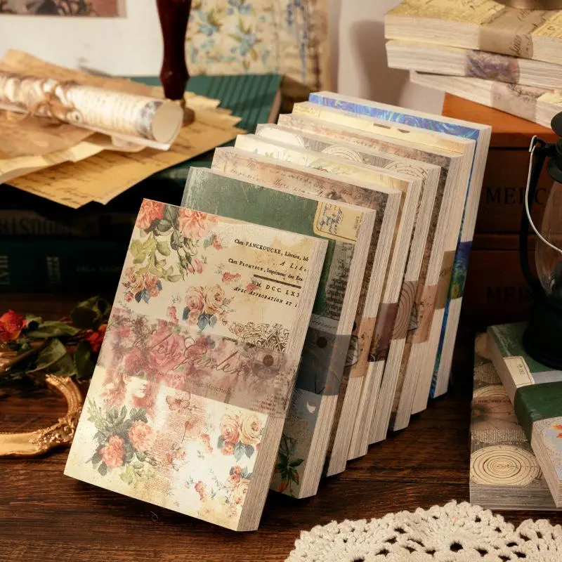 Random Vintage Pattern DIY Material Paper, 100pcs Decorative Background Paper For Journaling, Scrapbooking, Office Stationery & Supplies