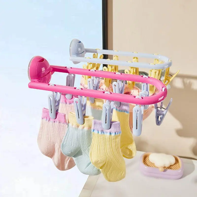 Foldable Clothes Drying Rack, 1 Count Multifunctional Socks Drying Rack, Clothes Hanger for Bathroom, Laundry Room, Bedroom, Home Supplies 8