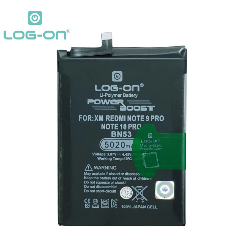 Baterai Log On BN53 Untuk Xiaomi Redmi Note 9 Pro / Note 10 Pro 4G BN-53 Power Boost - Kapasitas 5020mAh Original Battery Batre - 1 Tahun Garansi 2
