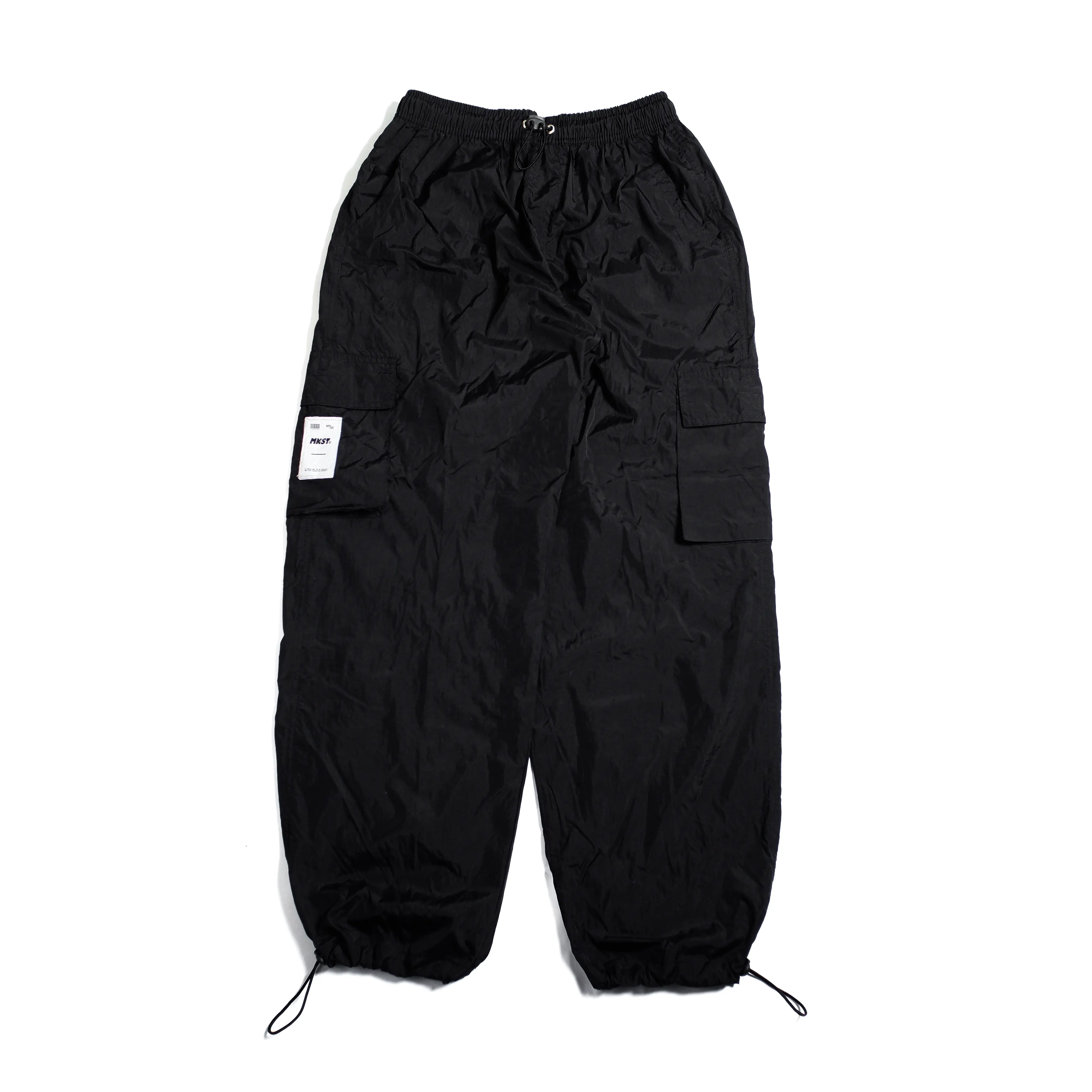 Mnst Parachute Loose Cargo Nylon | Black | Cargo Pants | Ankle