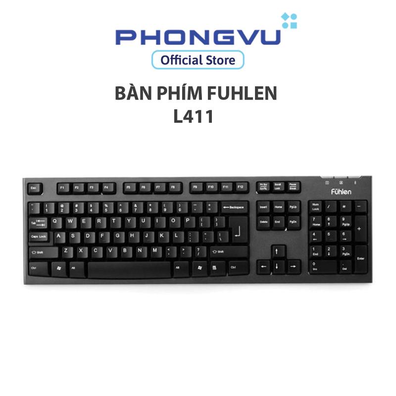 Bàn phím Fuhlen L411 (Đen) - Kết nối USB 2.0, có dây