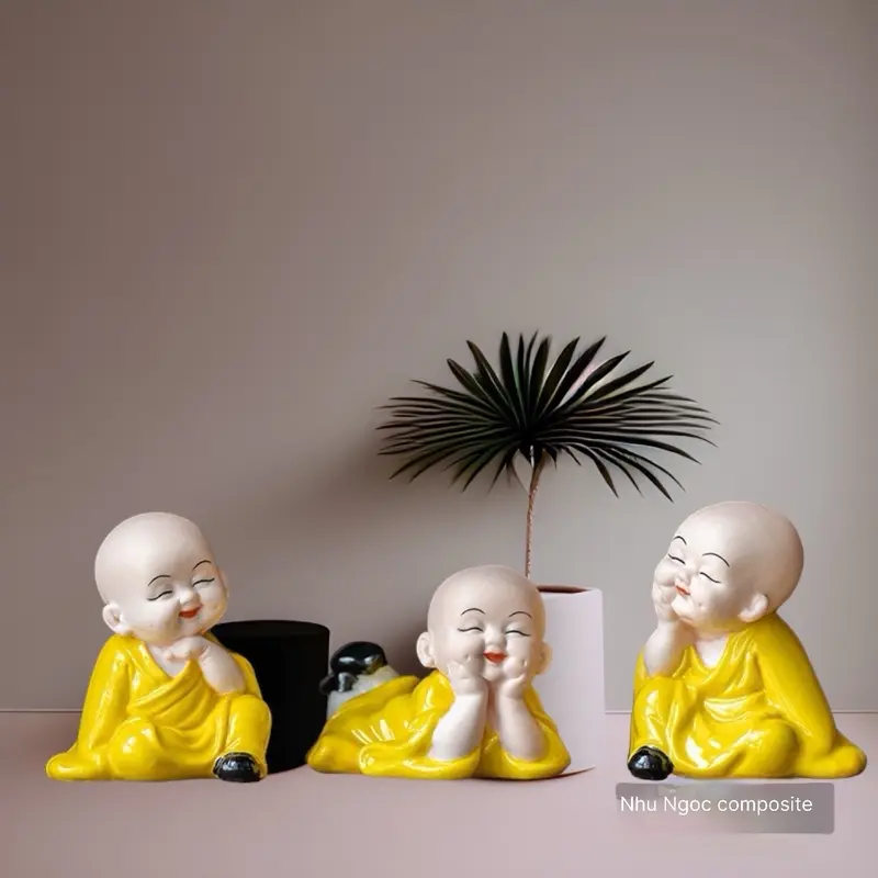 Chú tiểu an nhiên, vui vẻ yêu đời Decor Decor Phòng Tượng 1