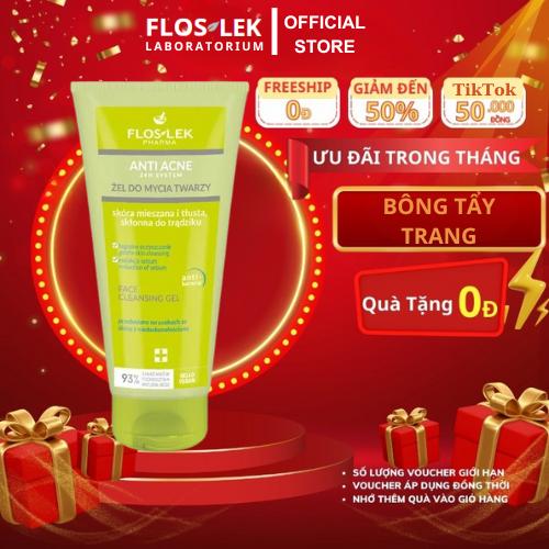 Floslek Sữa Rửa Mặt Da Dầu Mụn & Da Thâm Gel 200ml Chính Hãng - Chăm Sóc Da Mụn & Tàn Nhan Hiệu Quả - Floslek Official Store
