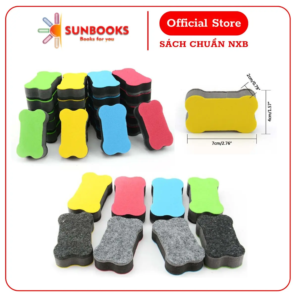Miếng Lau Xóa Bộ tập Tô Bằng Bút Dạ Cho Bé - Dùng Cho Các Bộ Vở Tô Xóa Thông Minh
