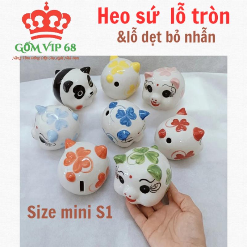   GOMVIP68  Heo Sứ Lỗ Tròn & Lỗ Dẹt Ống Heo Đựng Tiền Ống Tiết Kiệm Cute Chất Liệu Bằng Sứ Dùng Đựng Tiết Kiệm Tiền & Nhẫn Làm Decor Trang Trí Làm Quà Tặng Người Thân Bạn Bè Đồng 