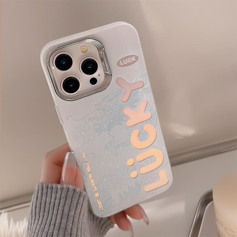 Product Introduction of Couple Laser Dragon Pattern English for 14promax Phone Case Iphone16 Electroplating Protector Cover Protector Cover Casing Shockproof Protective 12
