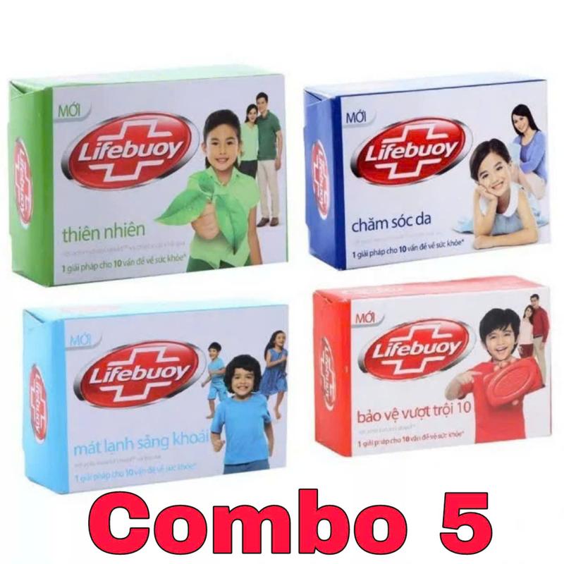 COMBO 5 _ Xà bông cục Lifebuoy bảo vệ vượt trội 90g Đủ Màu