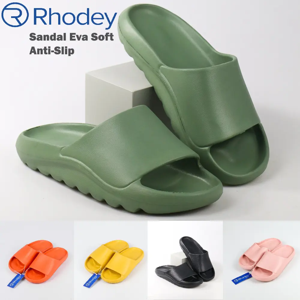 Rhodey Breath Sandal Rumah Anti-Slip Slipper EVA Soft Unisex - Sandal Rumah Slipper Wanita Selop Comfortable Nyaman Flip Flop - Sendal Rumah Santai Kamar Mandi Sandal Sliper