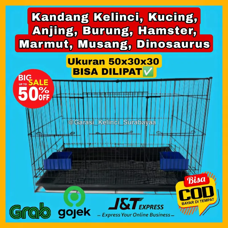 Kandang Besi Lipat 50x30x30 Kandang Kucing Kandang Kelinci Kandang Anjing Kandang Hamster Kandang Burung Kandang Marmut Kandang Musang Kandang Hewan Kandang Kayu Kandang Ayam Kandang Stainless Kandang Tingkat Kandang Lipat Kandang Guine Pig 0