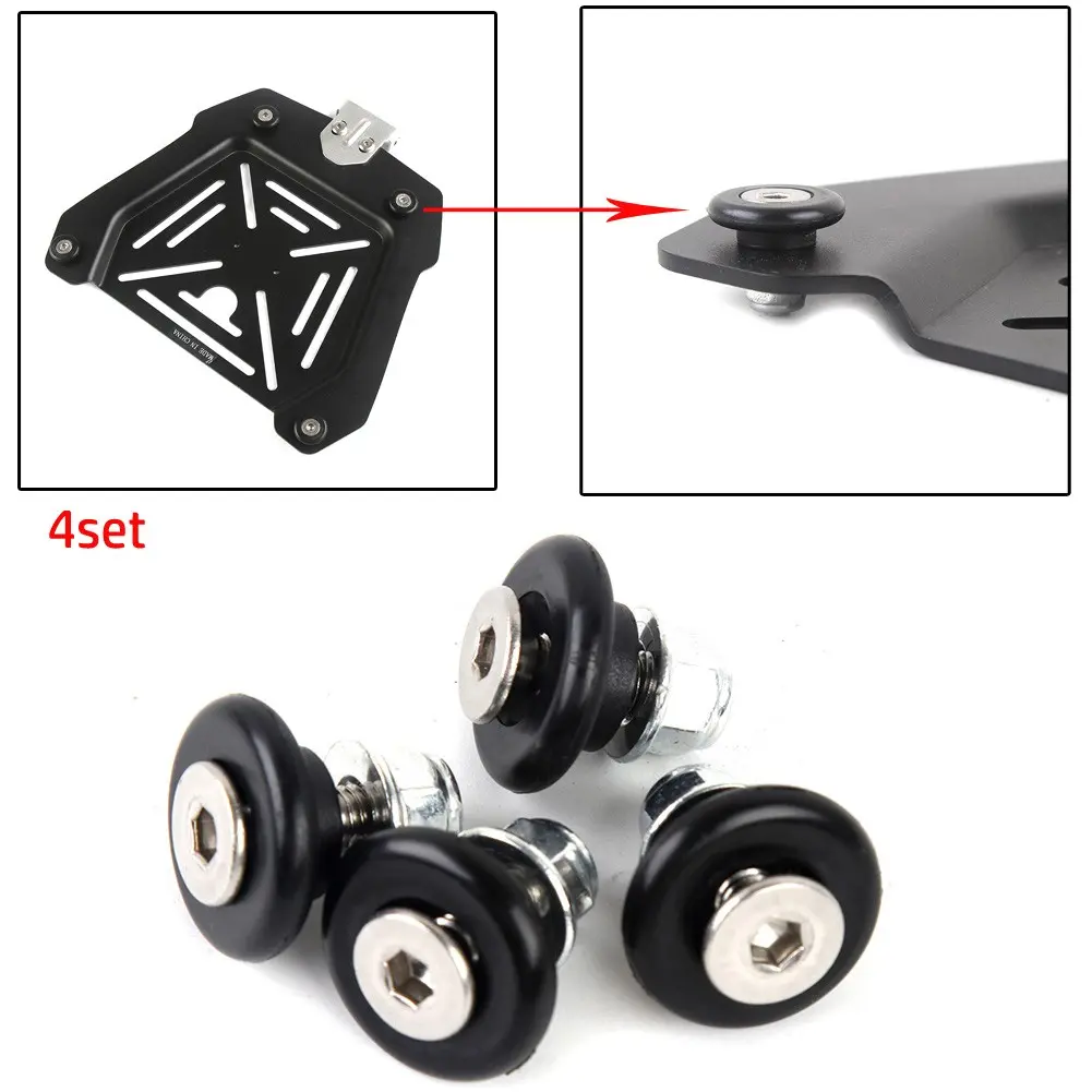 4set/12pc Universal Motorcycle Rear Luggage Case Bushing Pad Black Top For Motor Storage Box Buckle Spacers Accessory xsr  155