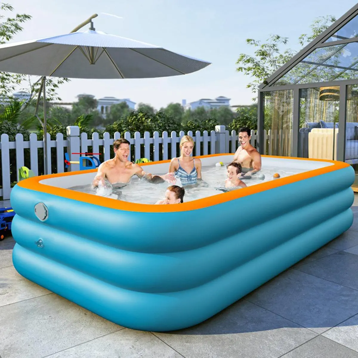 Inflatable Swimming Pool, Inflatable Swimming Pool for Family, Large Inflatable Pool for Home, Garden Supplies, Swimming Pool Supplies