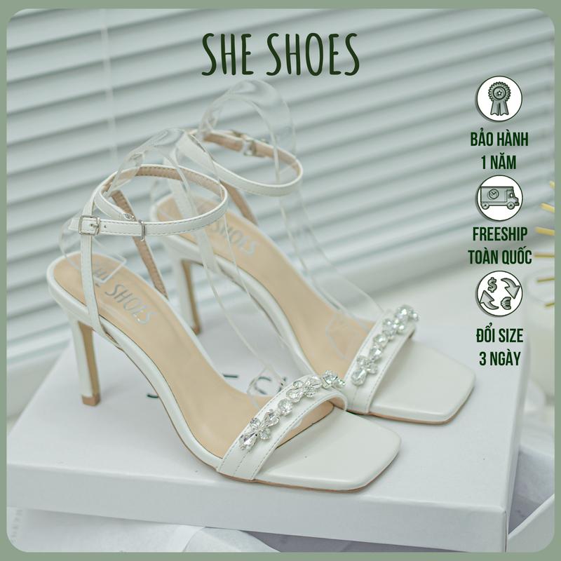 SANDAL GIÀY CƯỚI CAO GÓT đính đá cao cấp độc quyền bởi SHESHOES NEW ARRIVAL - GC07053
