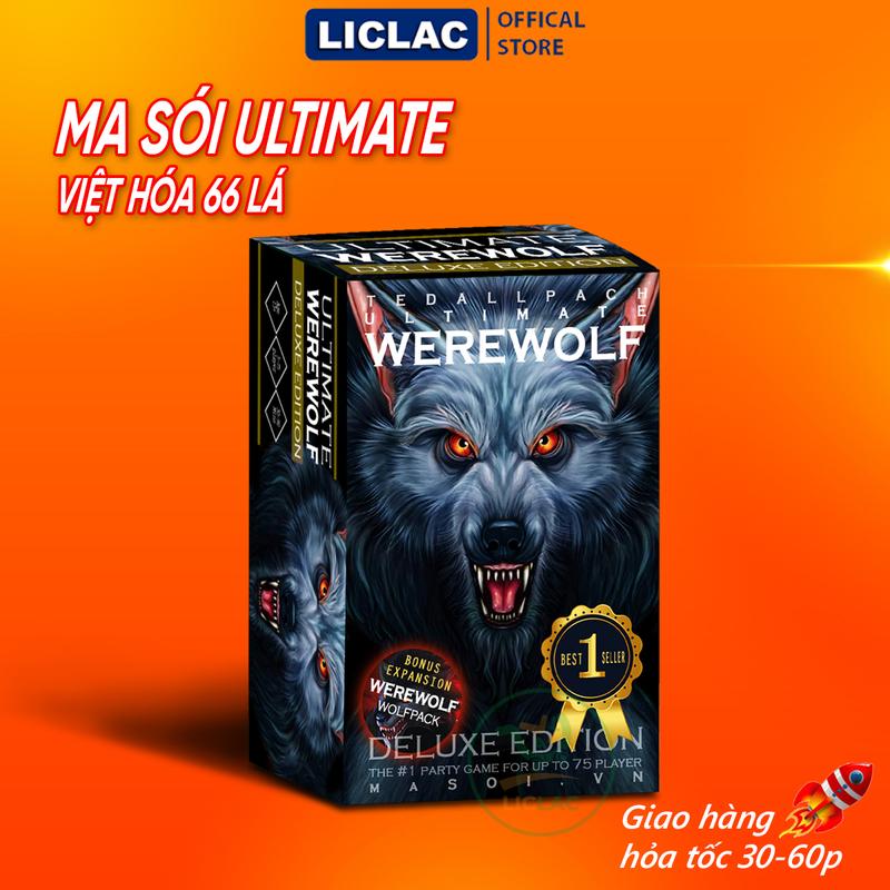 Bài Ma Sói Ultimate Deluxe Việt Hóa 66 lá giấy xịn chống nước, Trò chơi Board Game Werewolf cơ bản + mở rộng