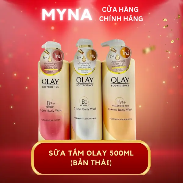 Sữa Tắm OLAY B3+ Mờ Thâm, Cấp Ẩm Và Đàn Hồi 500ml (Bản Thái) Dưỡng Body Dưỡng Da Body