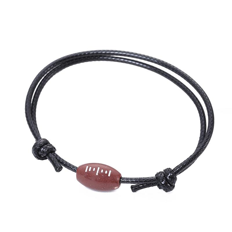 Unisex Basketball Bracelet for Sport Team Players Football Charm Woven Bracelet Football Party Favors Braided Bracelet 7