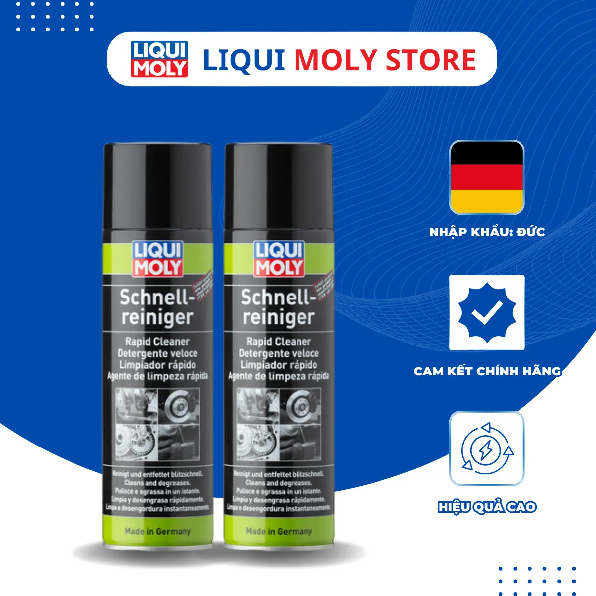 Chai xịt vệ sinh thắng đĩa, dầu mỡ Liqui Moly Rapid Cleaner 500ML - Sản xuất tại Đức