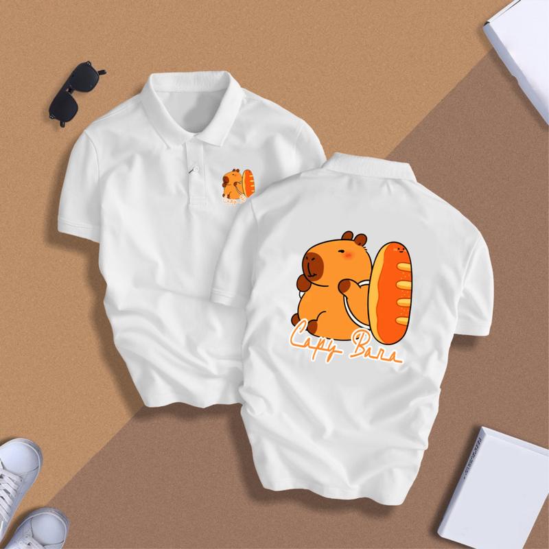 Product Introduction of Áo Polo Nam Nữ Gấu CAPY PARA CAM,Chất vải cá sấu co giản,trẻ trung thanh lịch Menswear Cotton 8