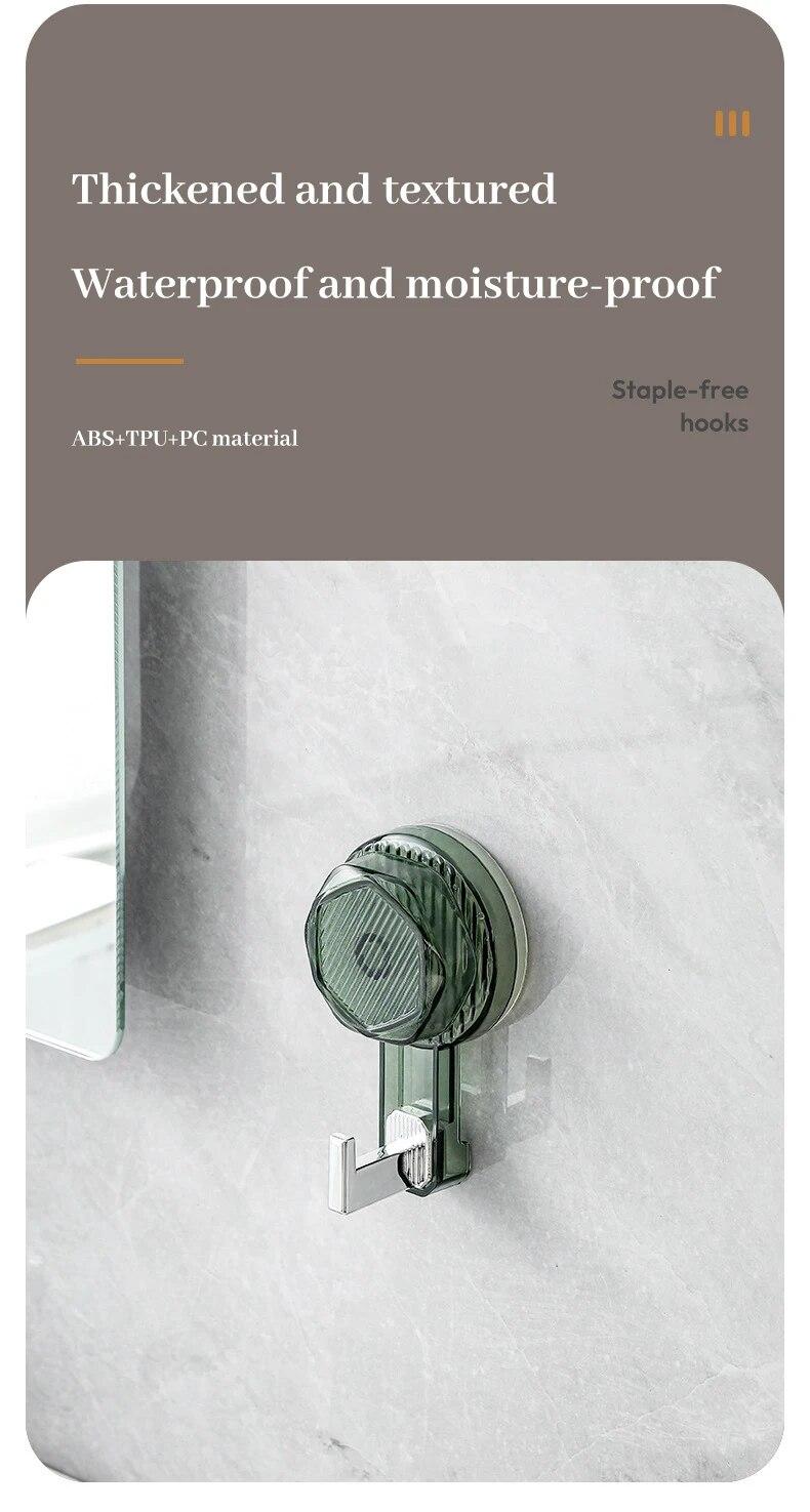 Product Introduction of 1pc Strong Suction Cup Hook with No Punching Hole Vacuum Adhesive on The Back of Bathroom Door No Trace Wall Adhesive Bathroom 23