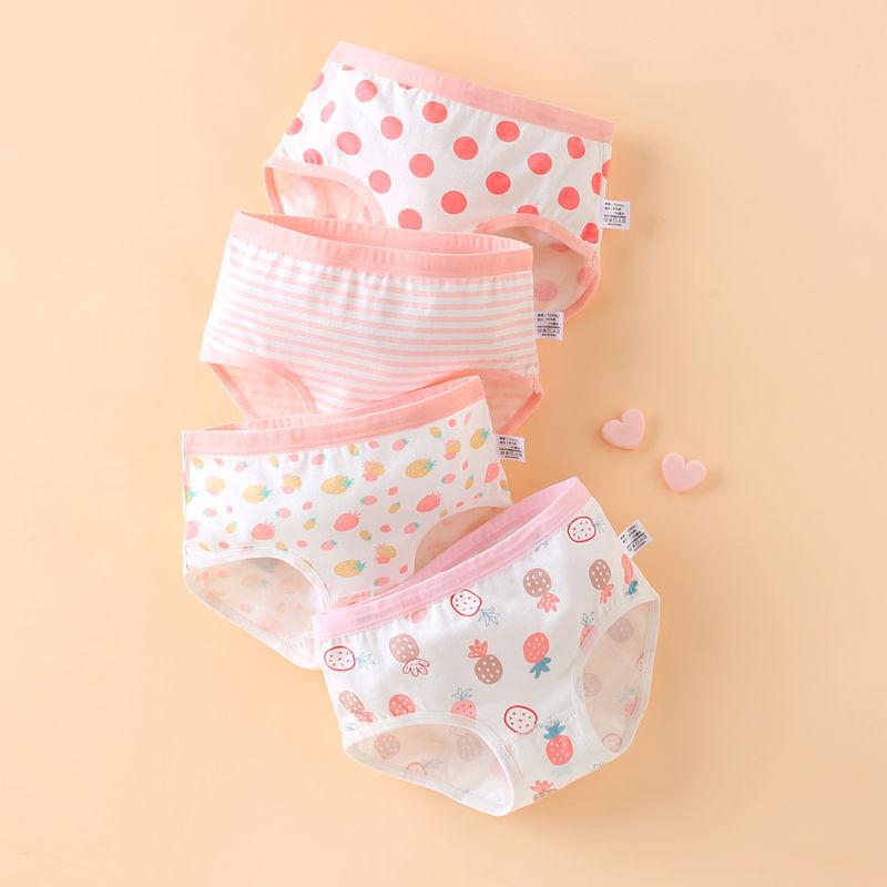 Quần chip bé gái Combo 4 chiếc Quần lót tam giác trẻ em cotton cao cấp mềm mại Bé gái