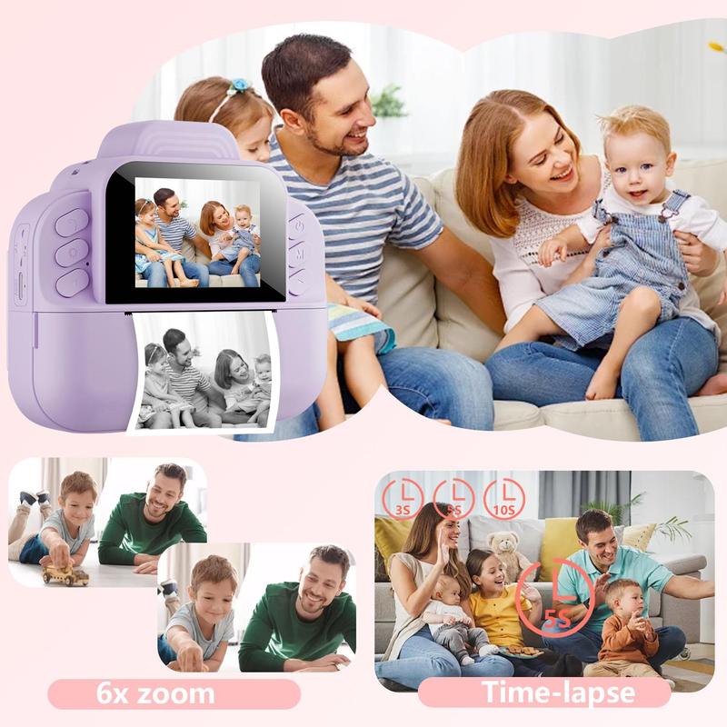 Product Introduction of Portable Instant Camera, Rechargeable Camera with Rechargeable Battery & Accessories, Compact Design Camera for Photography Adventure 6