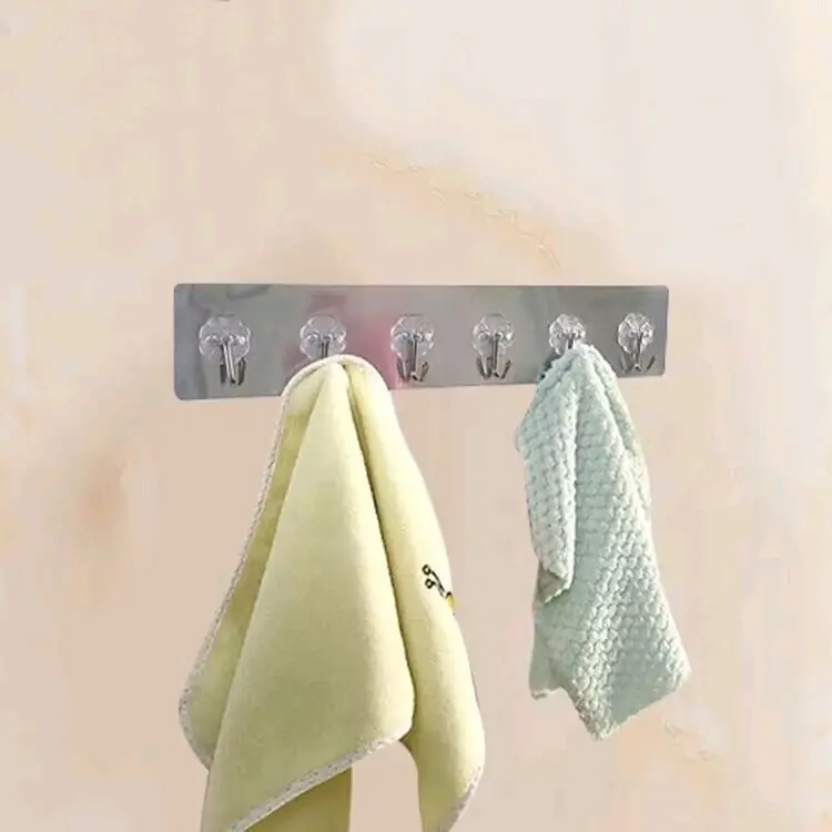 Dính Tường Nhôm 6 Móc Inox 2