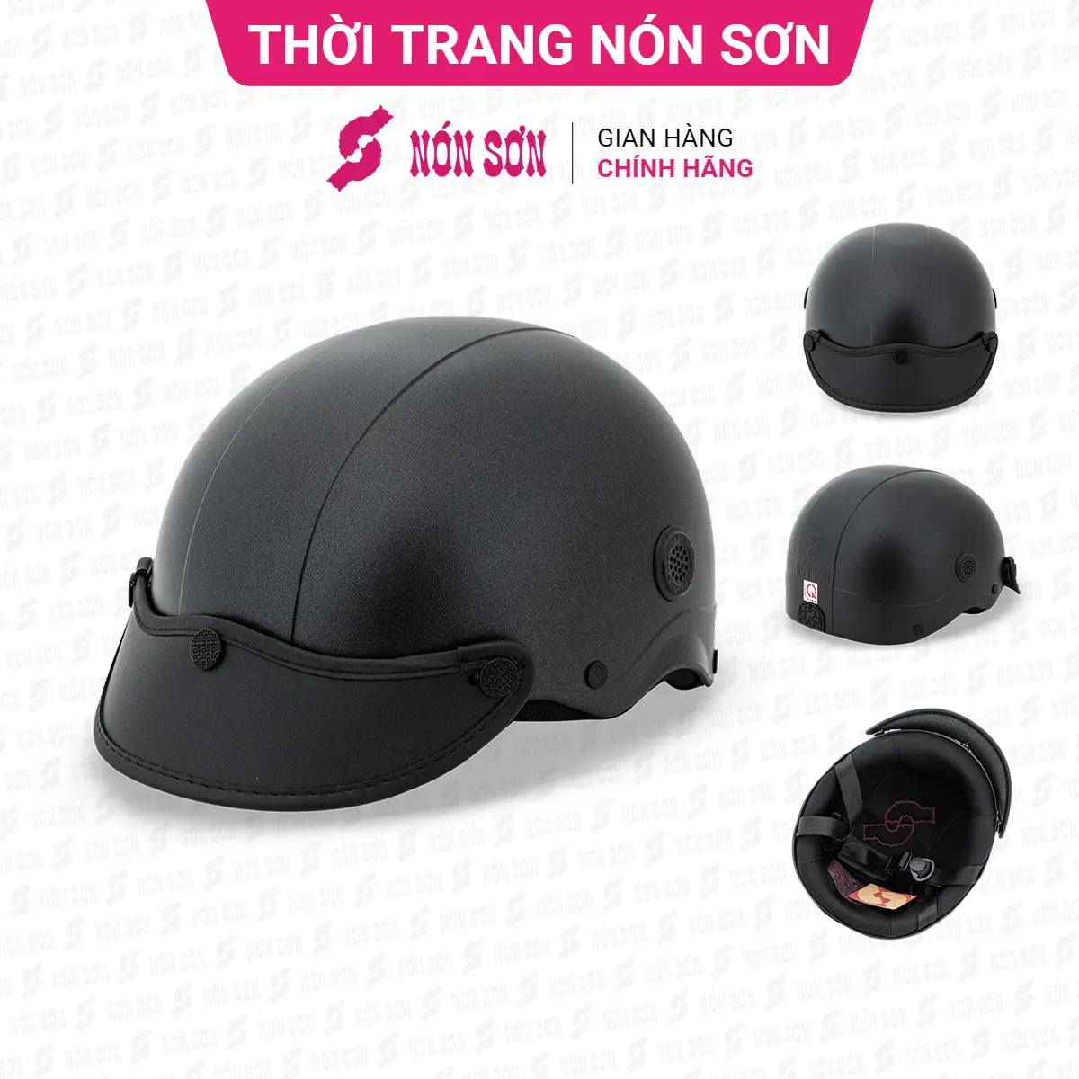 Mũ bảo hiểm lỗ thông gió NÓN SƠN chính hãng ATG-ĐN116