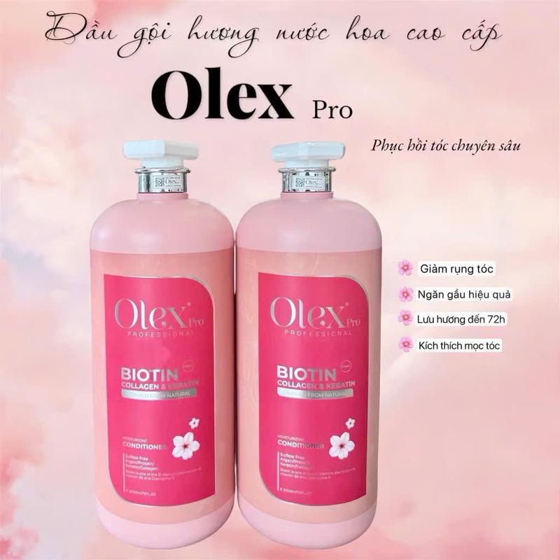 Cặp Dầu Gội Xả Olex Pro Biotin Collagen Keratin Hair Salon 2000ML phục hồi tóc khô xơ, hư tổn