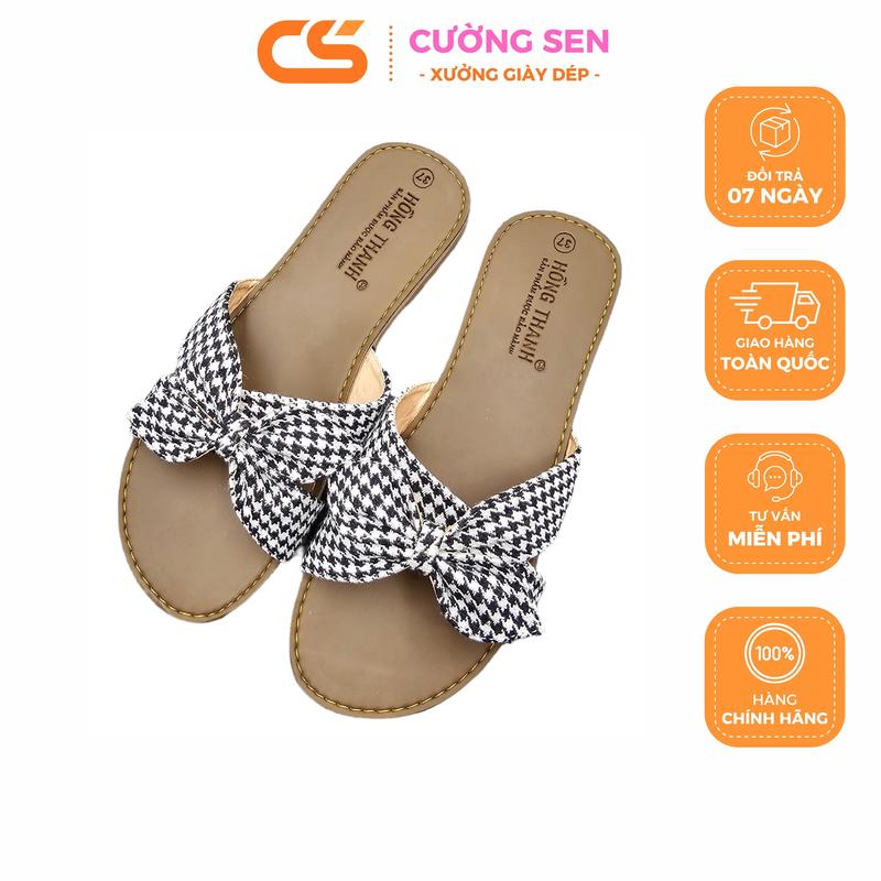 TN07 Dép chéo nơ hình chiếc lá, Xinh xắn, che mọi khuyết điểm của chân, hàng xịn, Mũi tròn Nữ DéP GiàY Shoes ,có big size ,Cường Sen