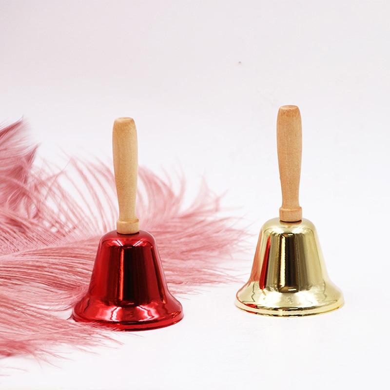 FE Children'S Bell Metal Christmas Wooden Handle Rattle Christmas ...