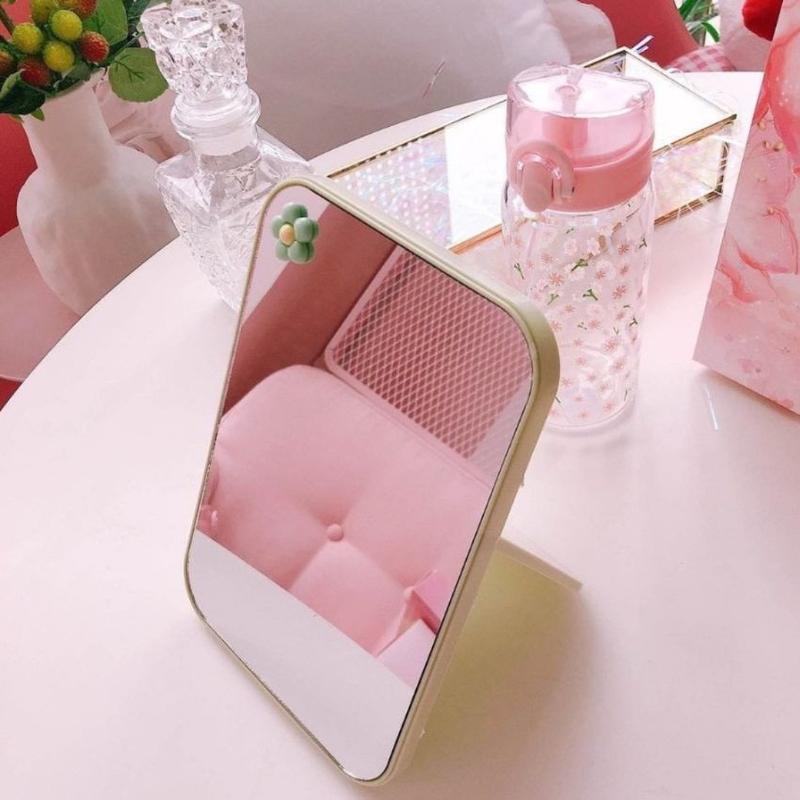 Gương để bàn tiện dụng gấp gọn mini gương trang điểm cầm tay đứng gương ILY 2