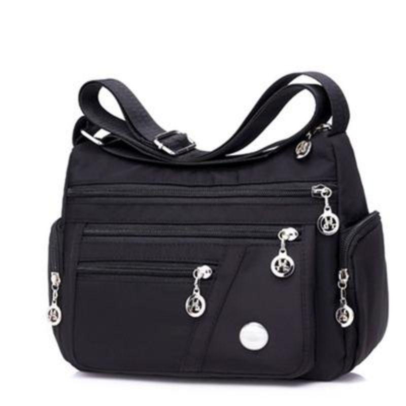 Product Introduction of Women's Bag Mother's Bag New 2025 Middle-Aged Women's Bag Nylon Canvas Bag Waterproof Multi-Layer Shoulder Messenger Bag 9