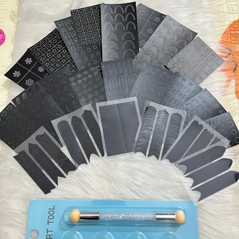 Combo 24 tấm sticker  tạo omber ( mẫu mới về) Nữ. nail  box miếng  dán phen  móng 2