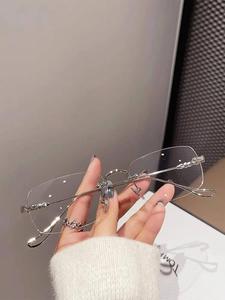 Lentes Anti-luz azul sin montura para Mujeres y Hombres, 1 par de Lentes de moda para el Trabajo, Decoración de Ropa Diaria, Perfectos para el Uso Diario de Estudiantes, Lentes para Mujeres de rostro redondo