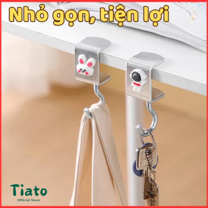 Móc treo balo túi xách, móc treo đồ cạnh bàn có thể xoay điều chỉnh dễ dàng - TIATO STORE Treo Tường 5