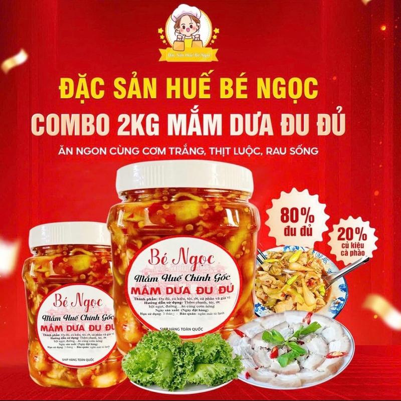 ko Trộn Cá COMBO 2kg Mắm Dưa Đu Đủ Bé Ngọc