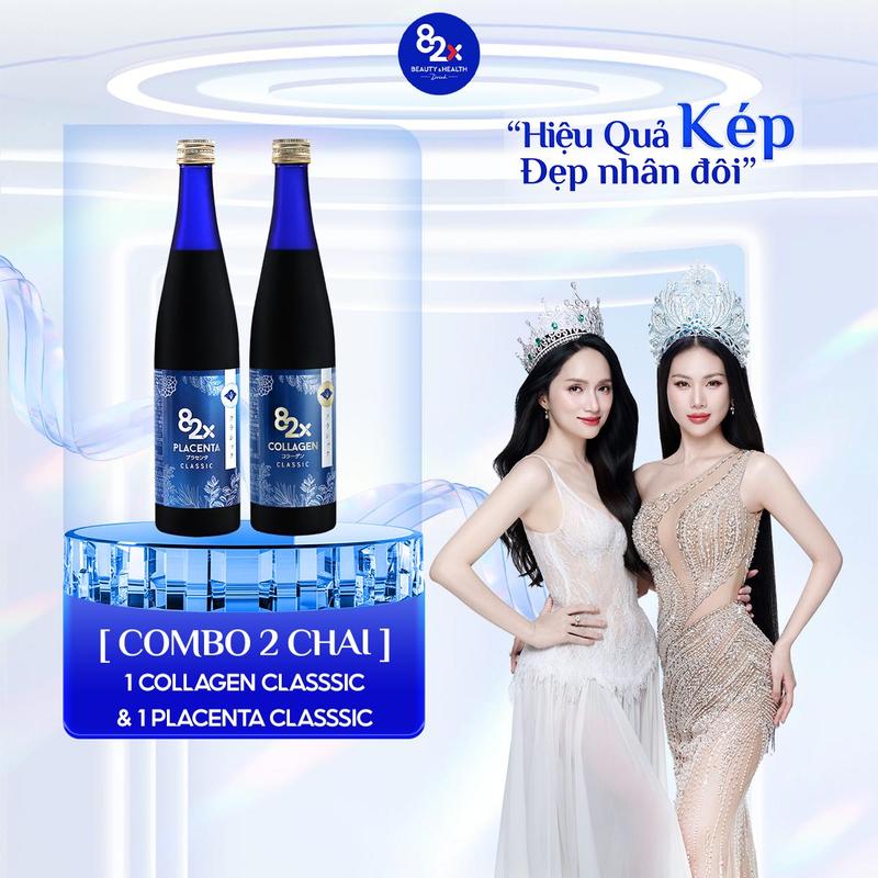 Combo Nước Uống 82X Gồm 1 Chai Classic Collagen & 1 Chai Classic Placenta 500ml/Chai