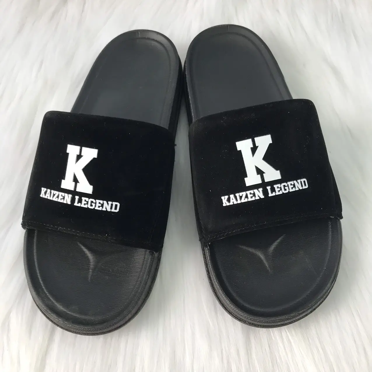 DÉP CHỮ K IN quai ngang nam nữ Kaizen legend , dép chữ cái đế cao 2.5cm VIP màu sắc size 35-42